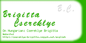 brigitta csereklye business card